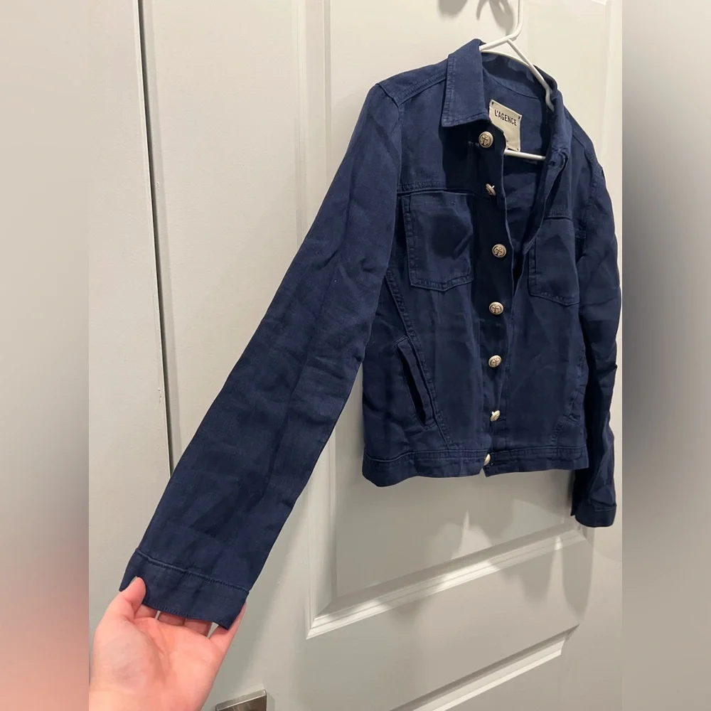 L’AGENCE Celine Linen Jacket -Marine